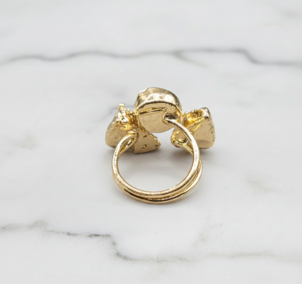 Beige Sugar Druzy Quartz Ring
