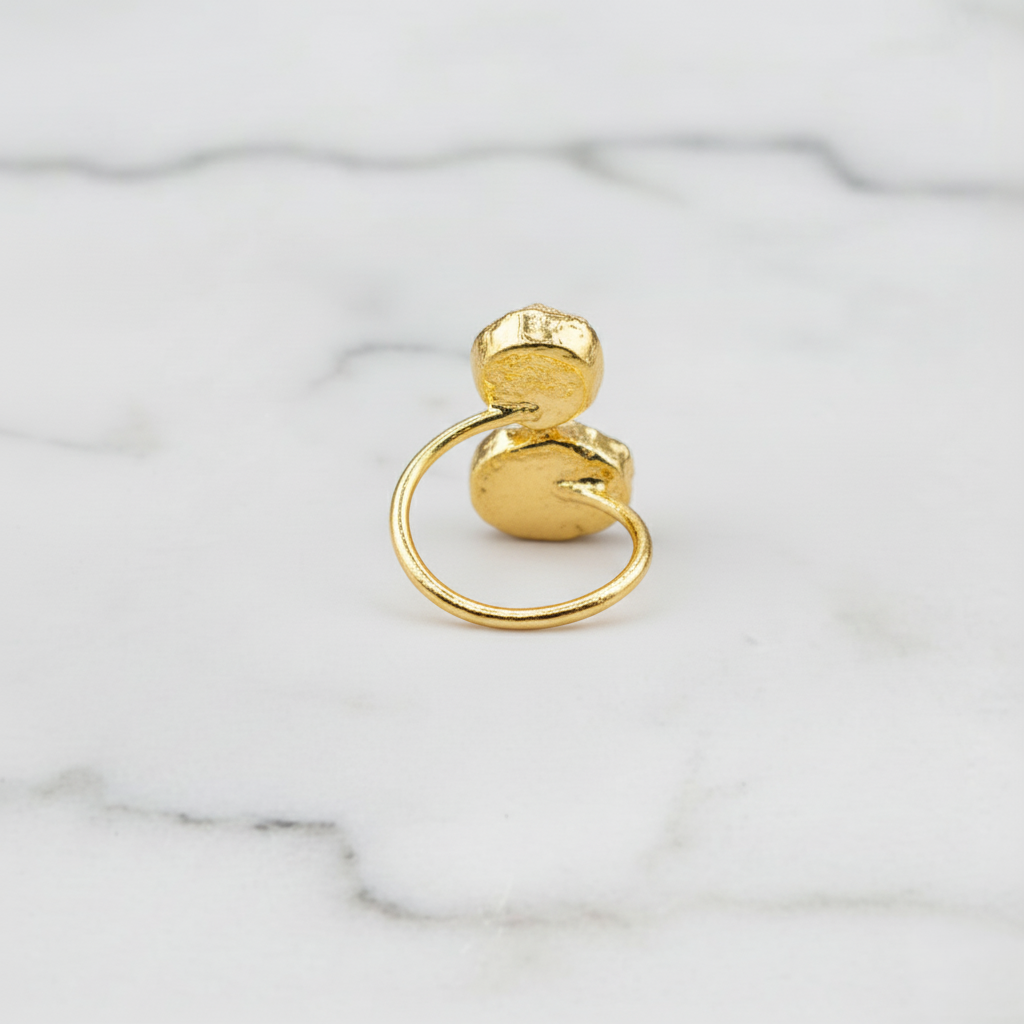 Natural raw Sugar Druzy Quartz Ring