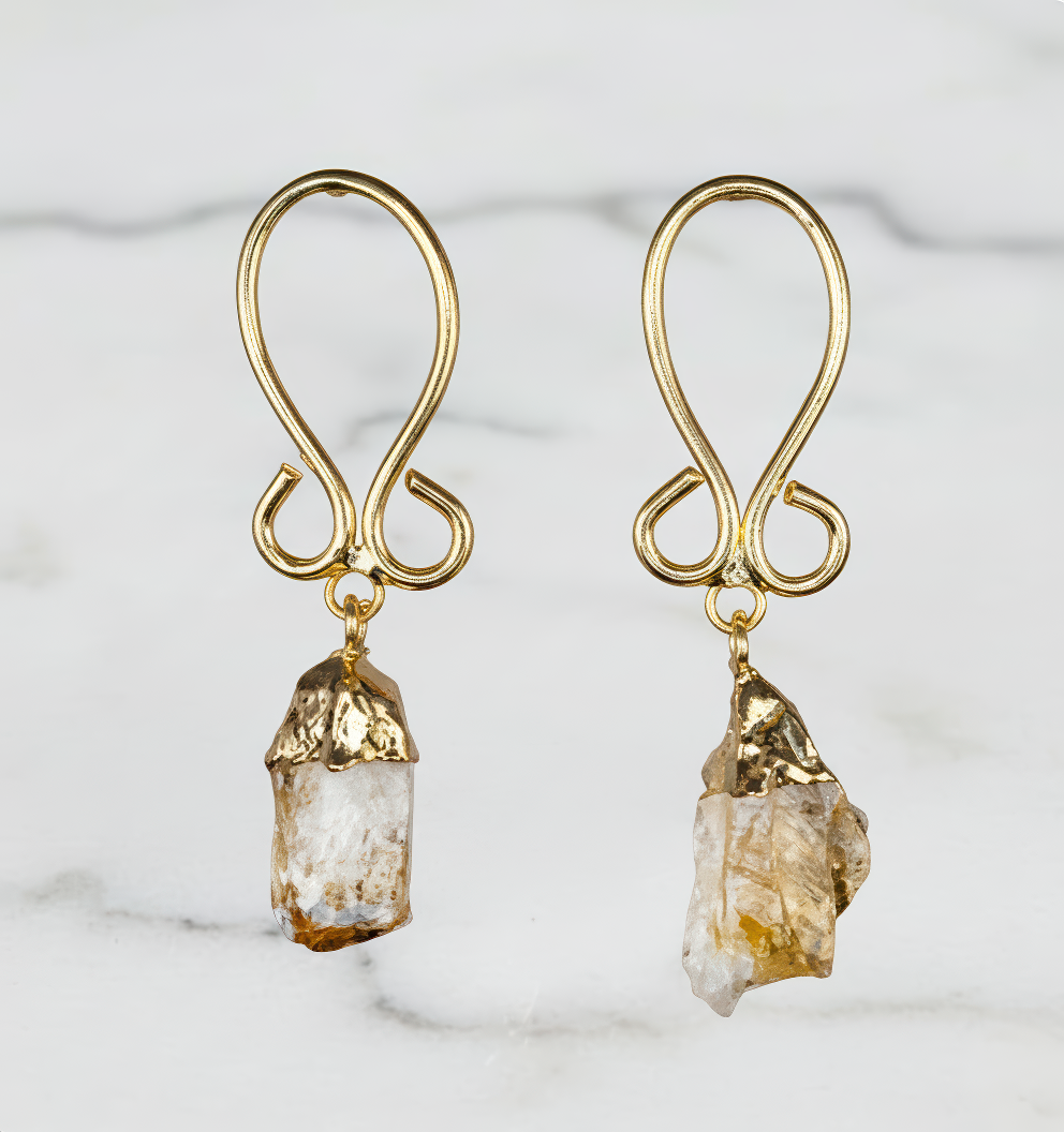 Natural Citrine Gemstone Earring