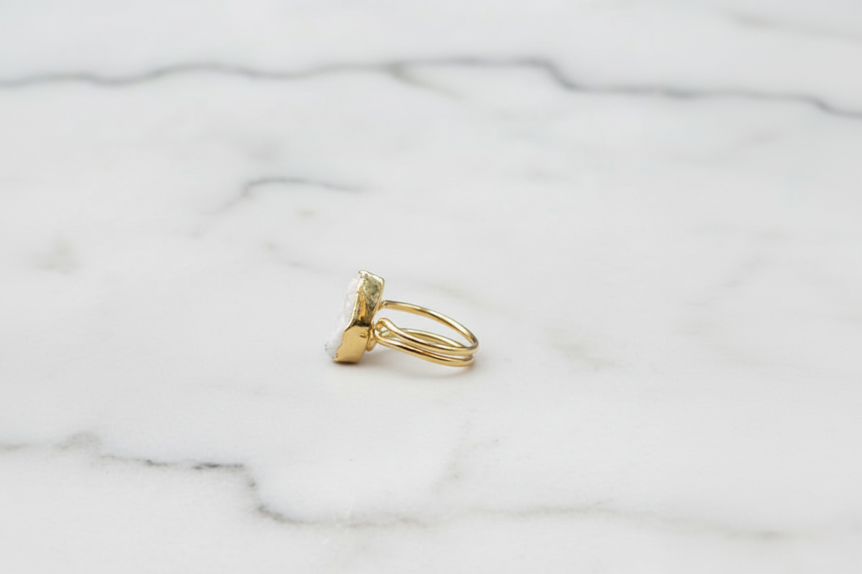 Glistening Sugar Druzy Ring