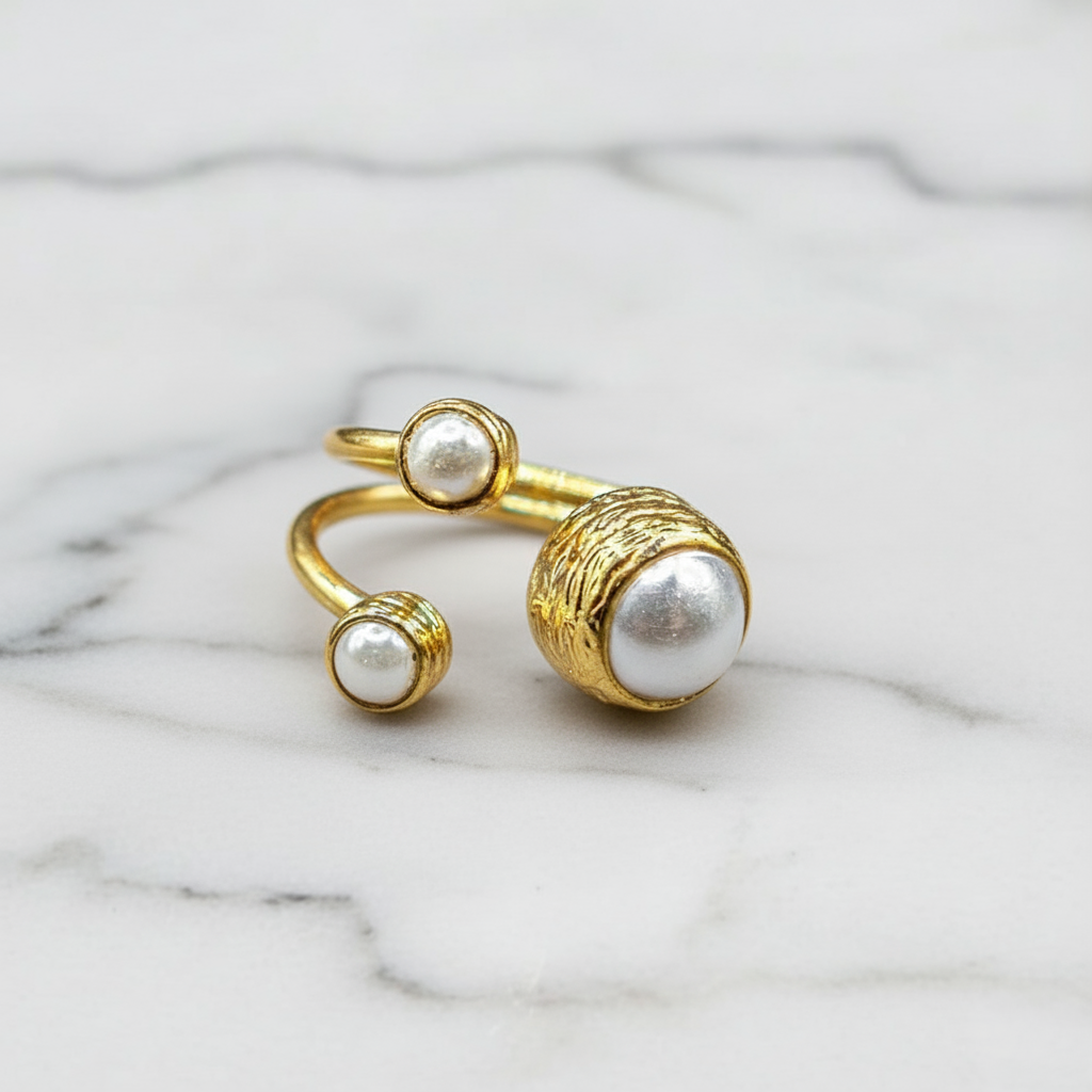 Freshwater Gold Plated Real Pearl Ring
