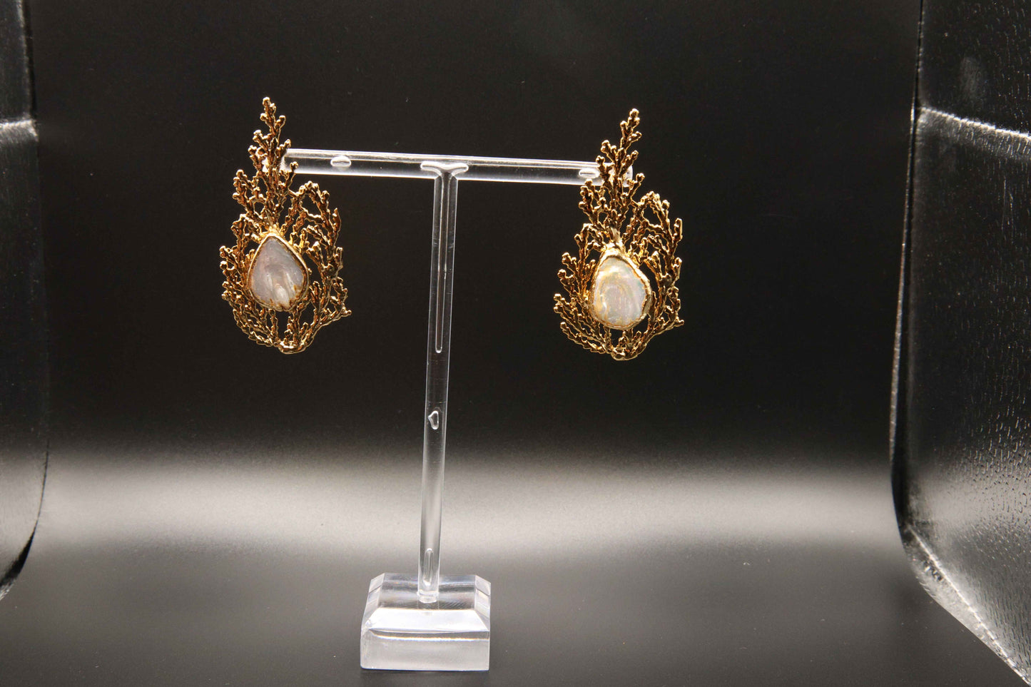 Pearl Leaf Earrings