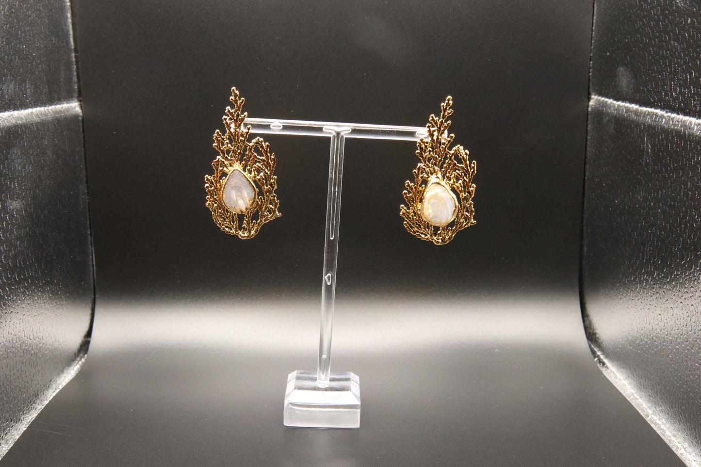 Pearl Leaf Earrings
