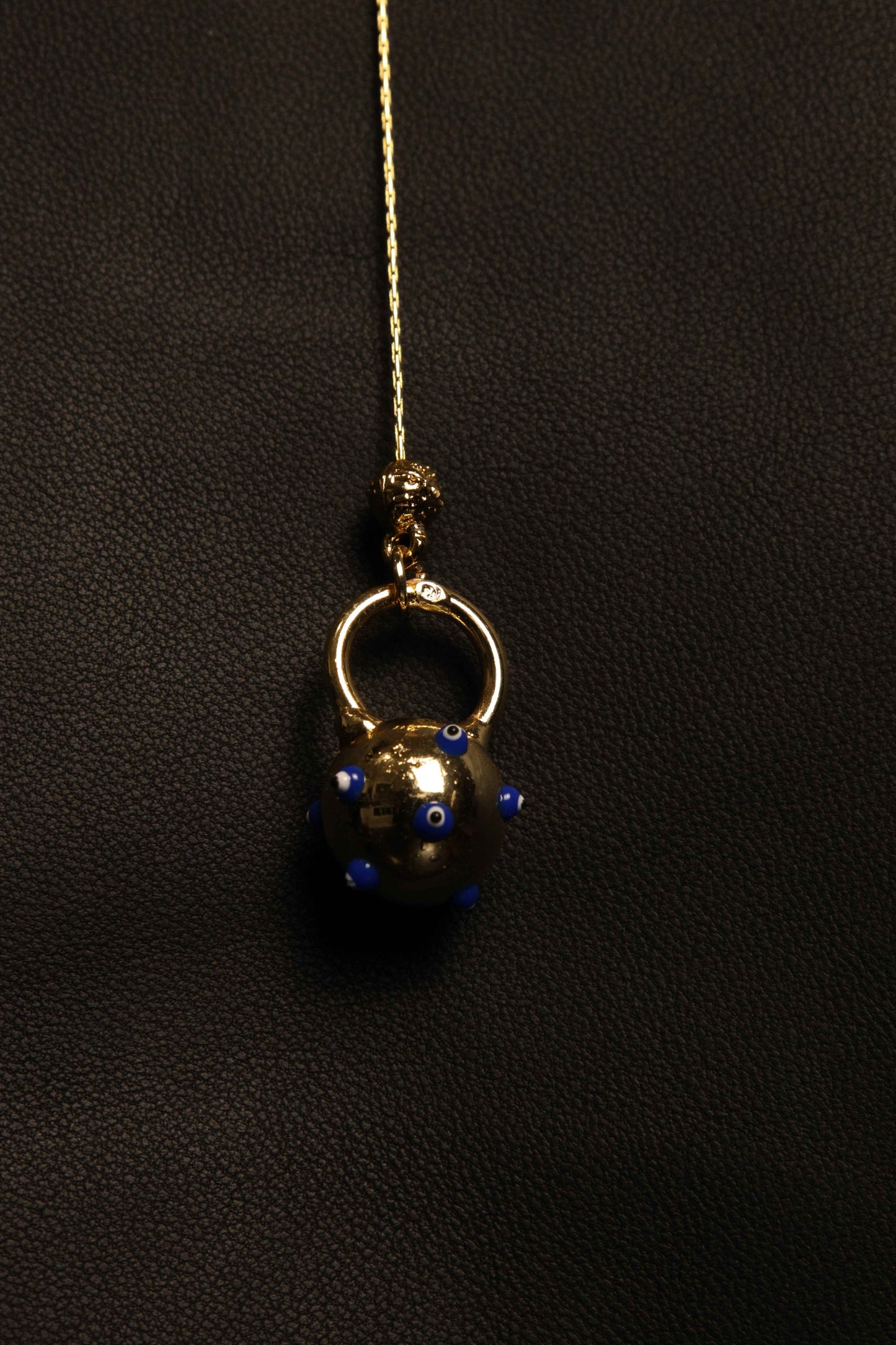 Gold-Plated Pearl and Lapis Lazuli Y Chain Necklace