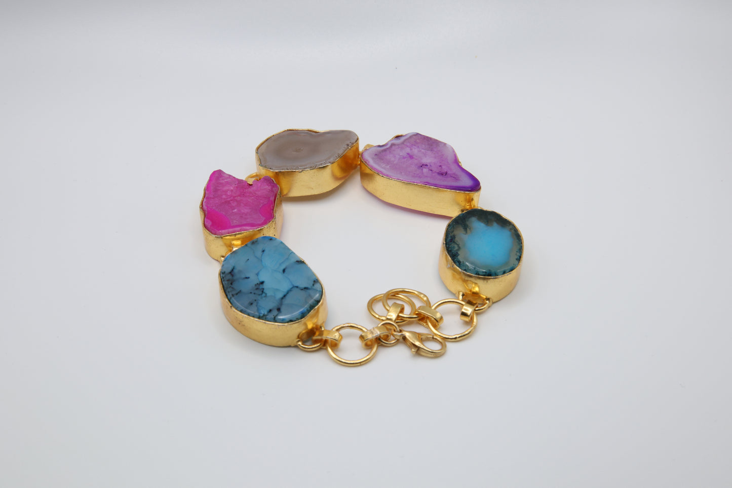Multi-Gemstone Agate Howlite Bracelet