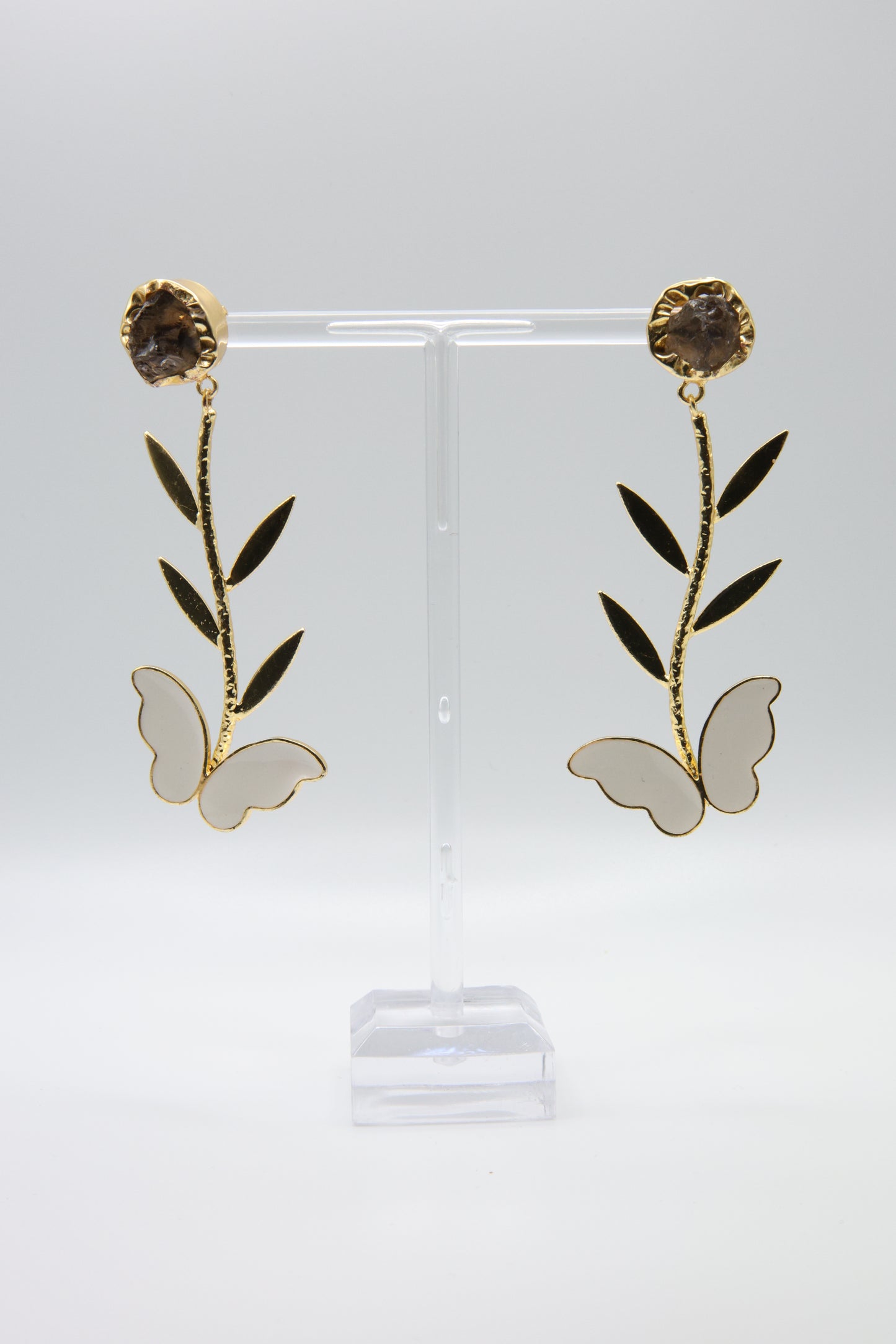 Raw Amethyst Butterfly Earrings