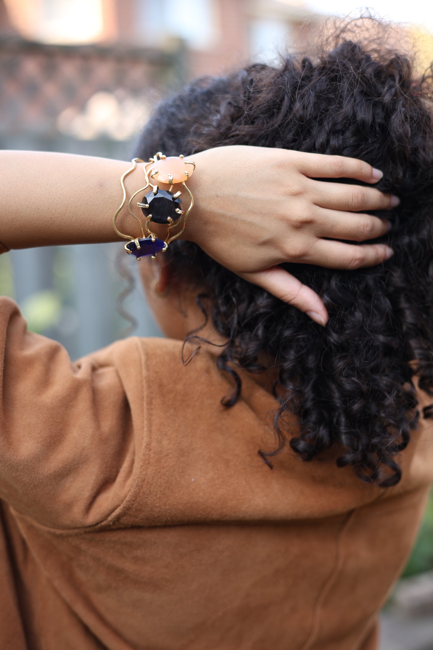 Trio Cat's Eye Gemstone Cuff