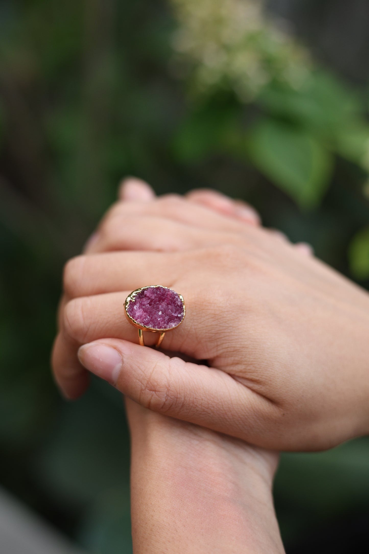 Ruby Frost Druzy Ring