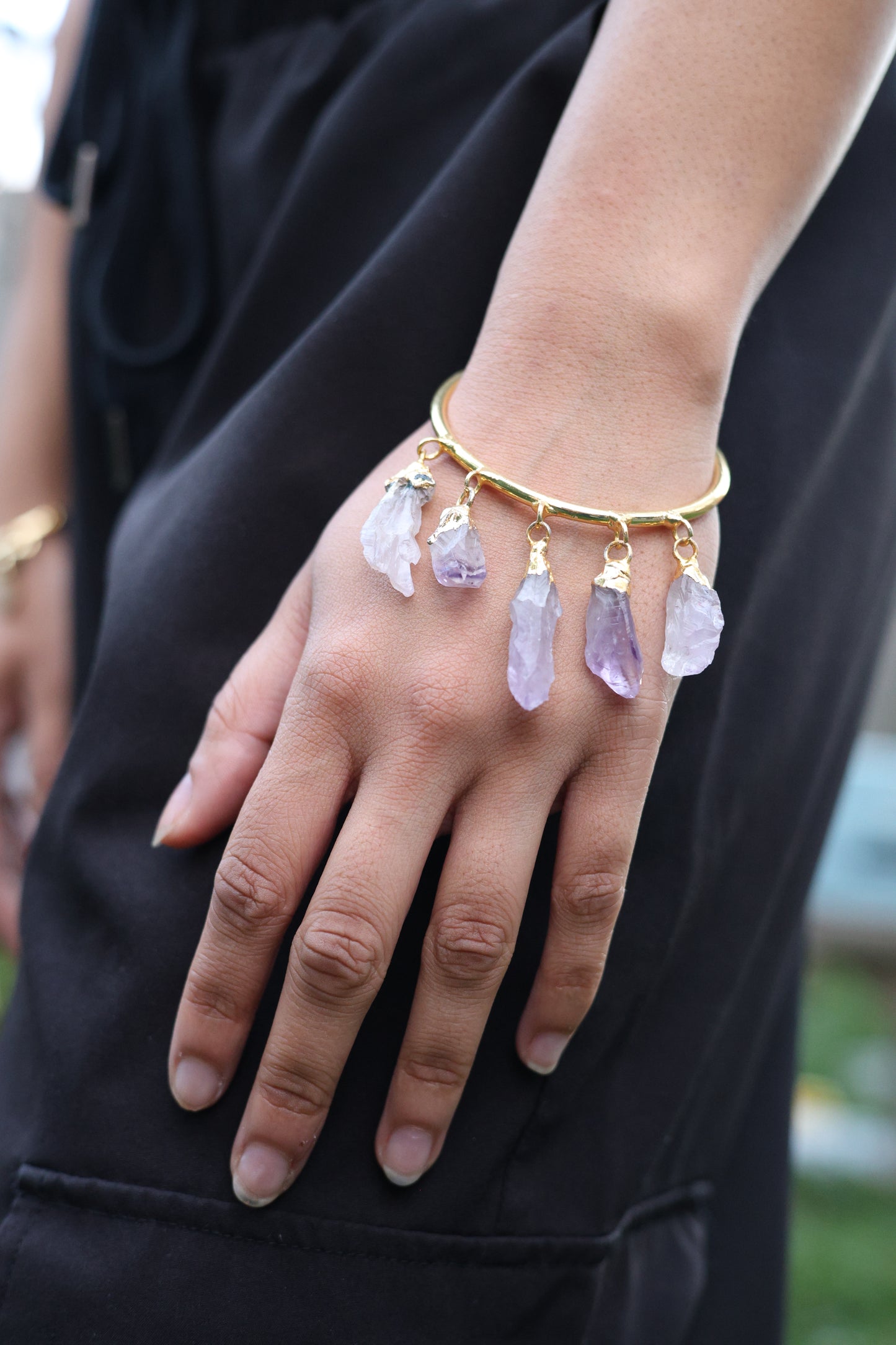 Lavender Crystal Point Bracelet