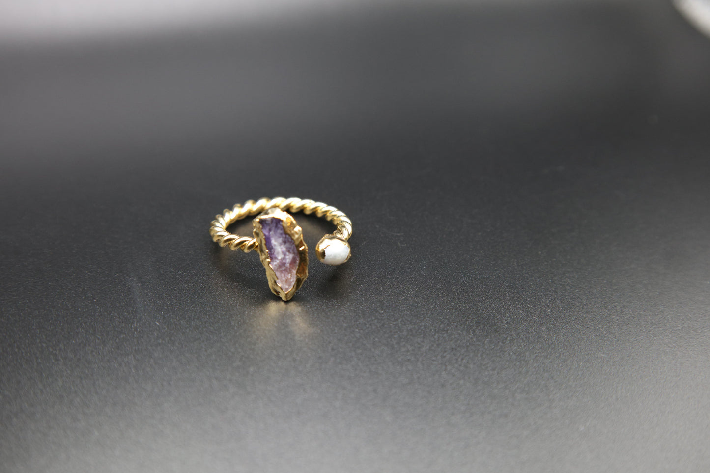Violet Orbit Amethyst Ring