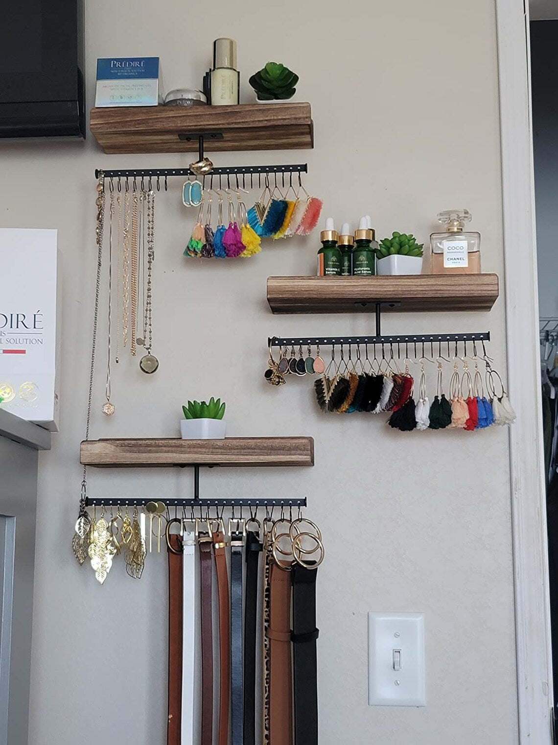 Set of 3 Wooden Handmade Jewelry Organizer