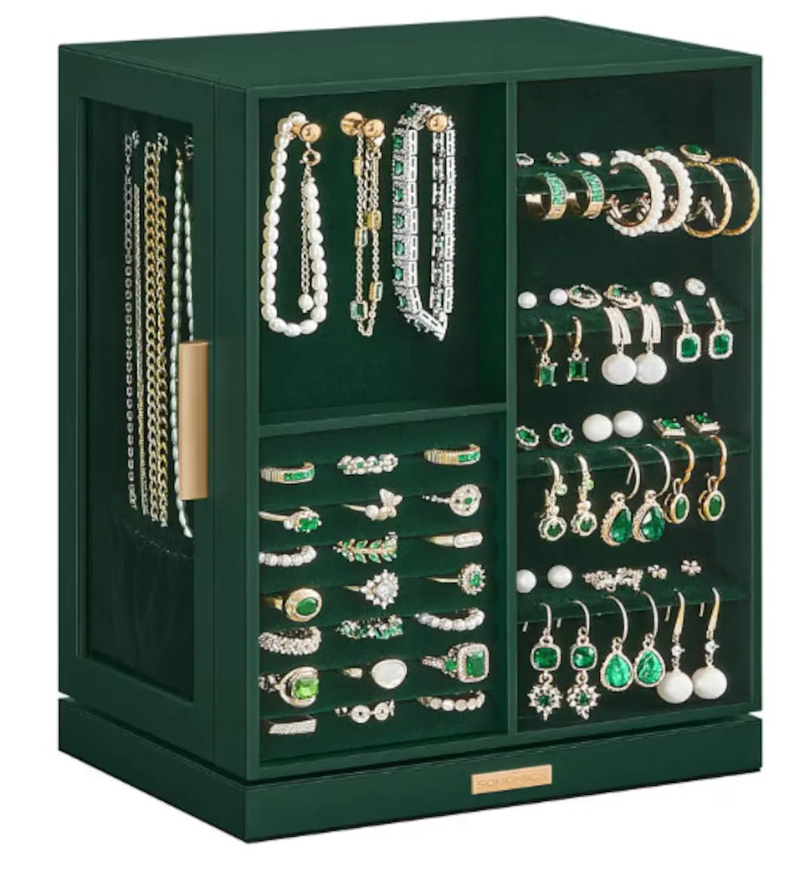 Handmade Wooden Rotating Jewelry Box With 5 Drawers