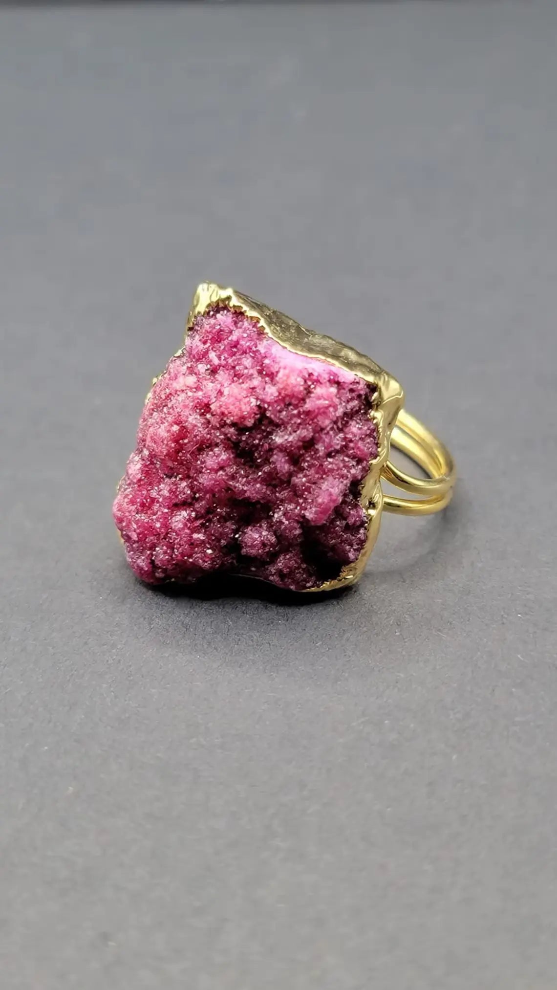 Lavender Sugar Druzy Quartz Ring