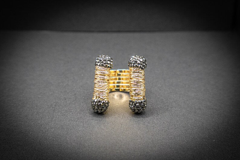 Textured Gold Cuff Ring