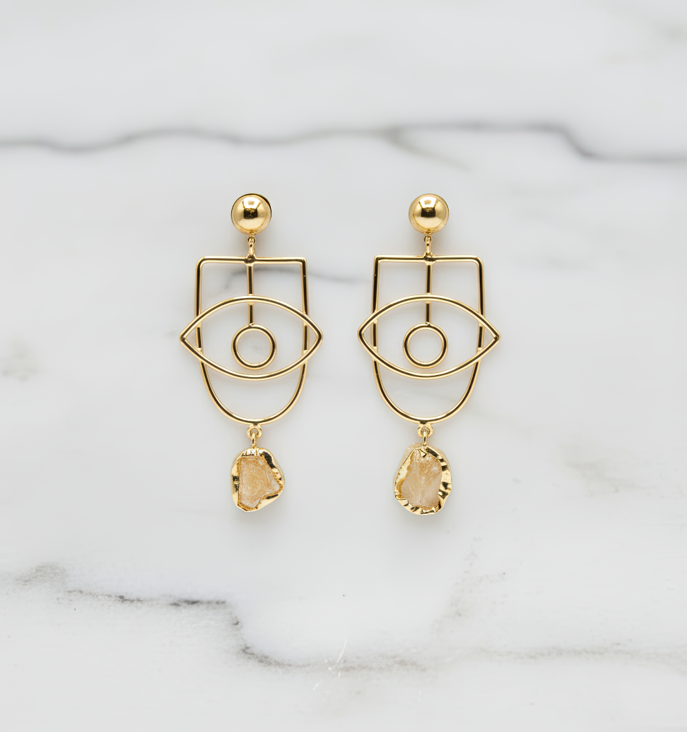 Golden Eye Citrine Earrings