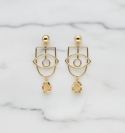 Golden Eye Citrine Earrings