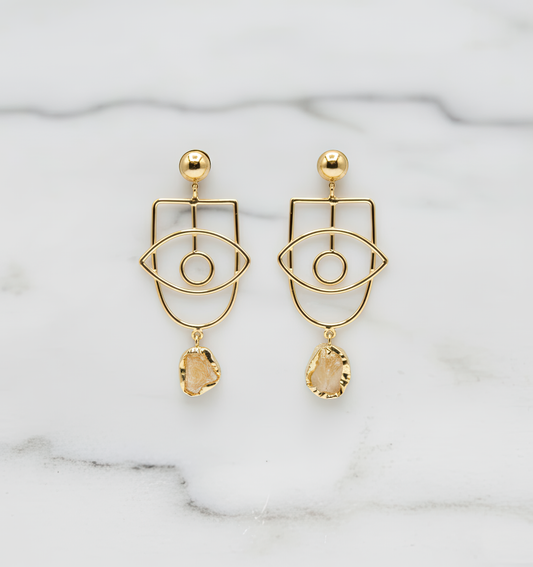 Golden Eye Citrine Earrings