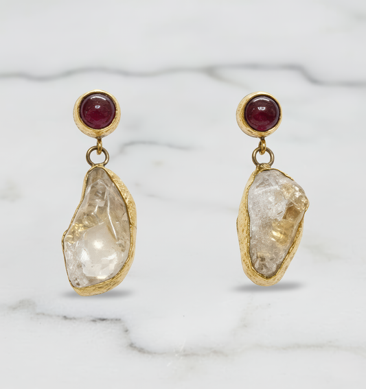 Natural Druzy Quartz Earring