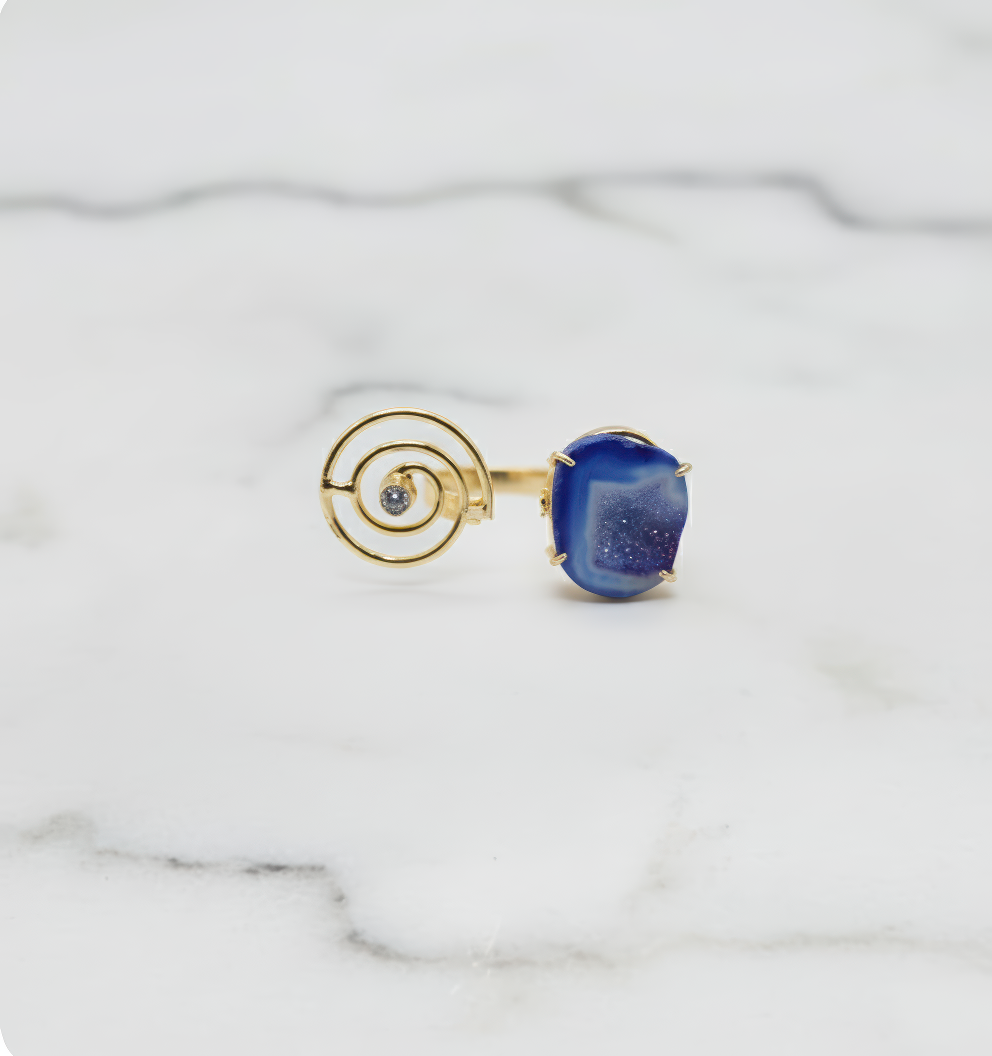 Handmade Cosmic Geode Ring