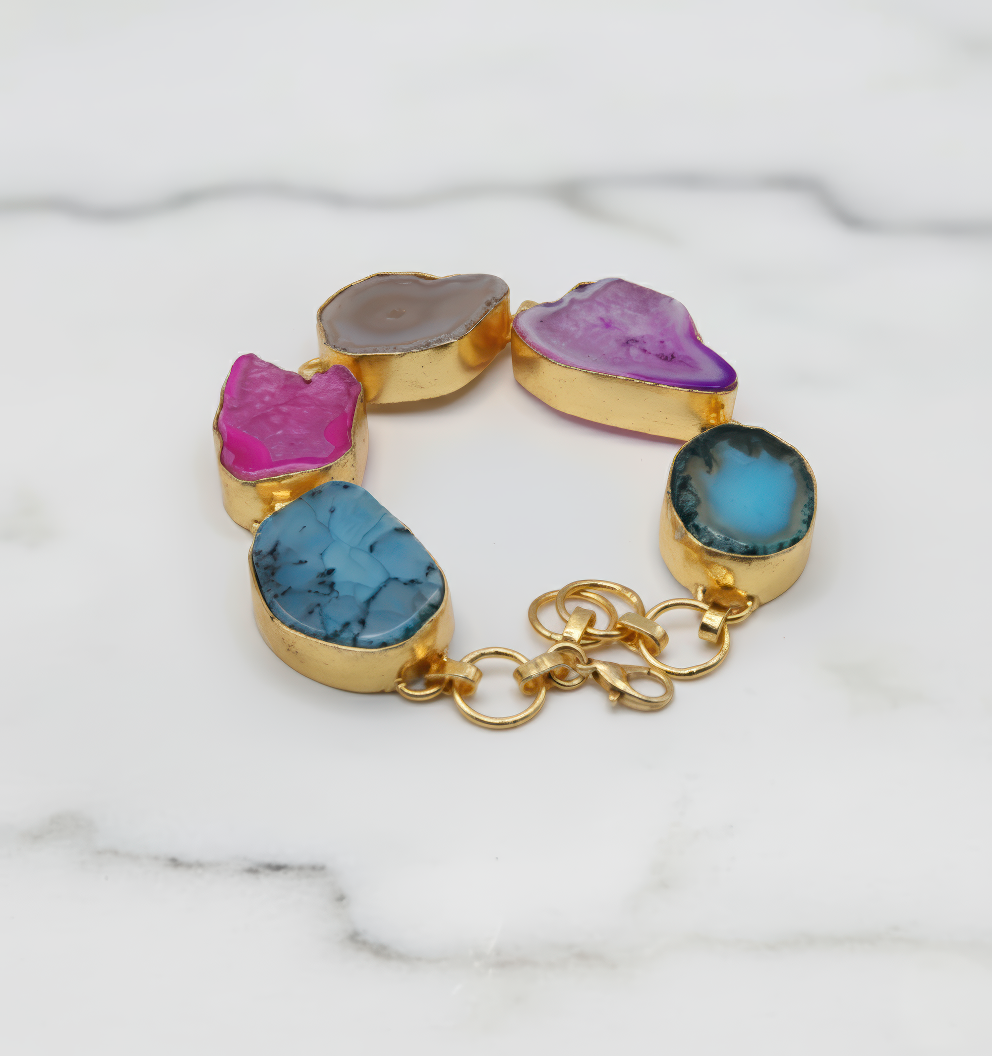 Multi-Gemstone Agate Howlite Bracelet