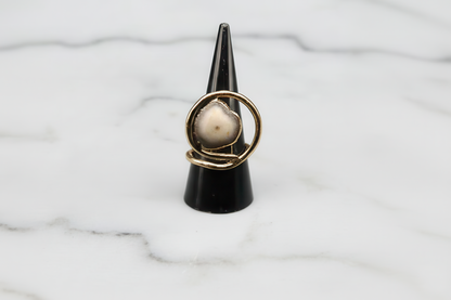 Gold Agate Statement Ring