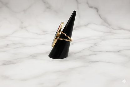 Cats Eye Teardrop Multi-Stone Ring