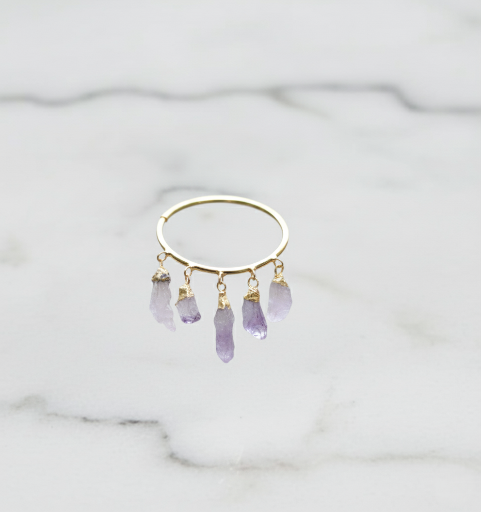 Lavender Crystal Point Bracelet