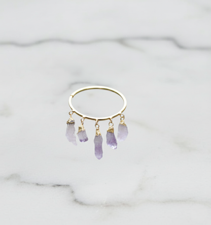 Lavender Crystal Point Bracelet