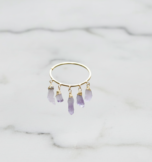 Lavender Crystal Point Bracelet
