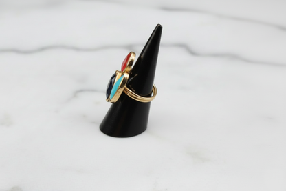 Gold plated Teardrop gemstone Ring