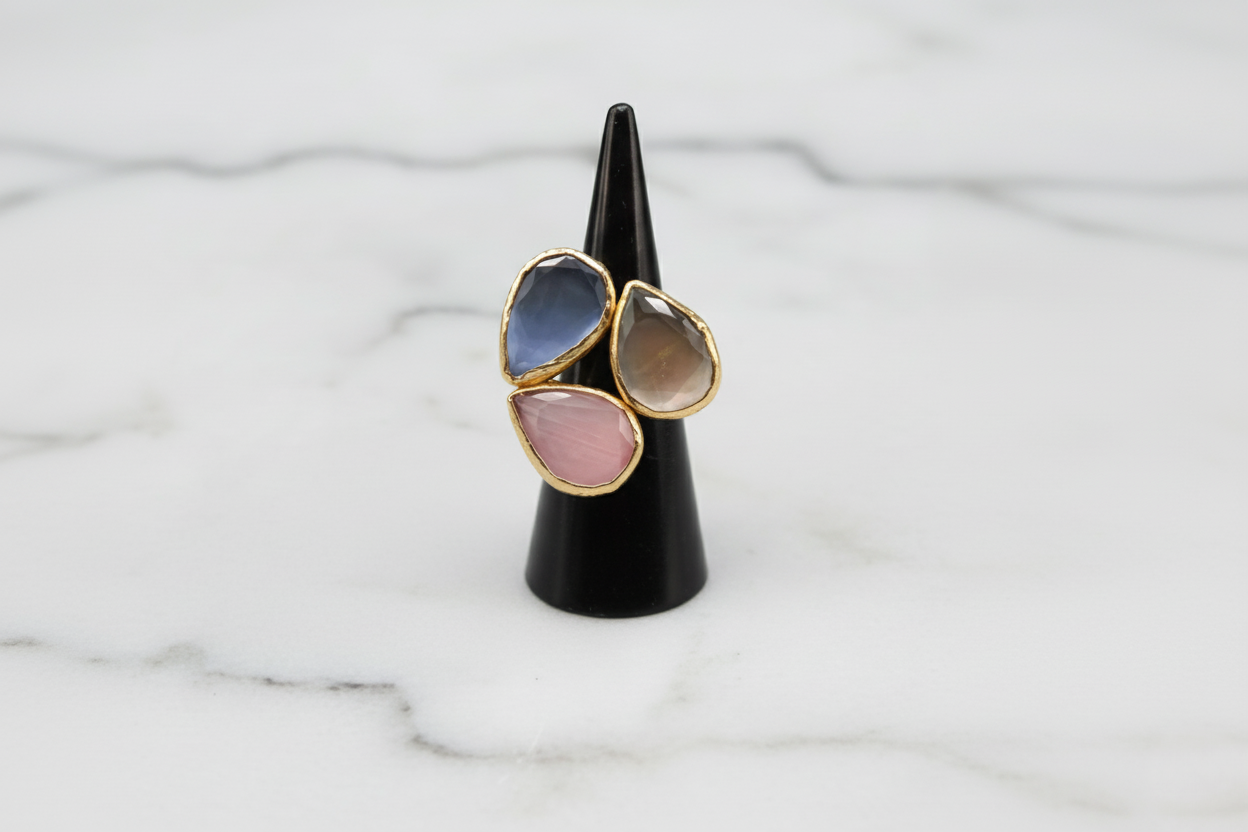 Multi-Color Cat's Eye stone Ring