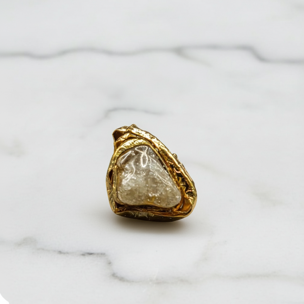 Raw Citrine Gemstone Ring