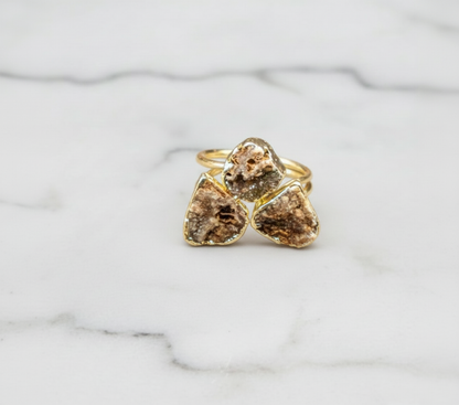 Brown Sugar Druzy Quartz Ring