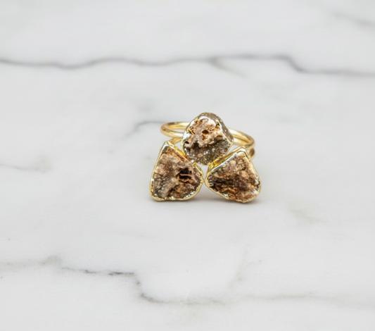 Brown Sugar Druzy Quartz Ring