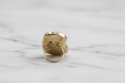 Pink Violet Agate Slice Geode Ring