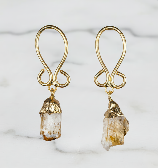 Natural Citrine Gemstone Earring