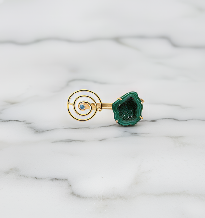 Emerald Geode Ring