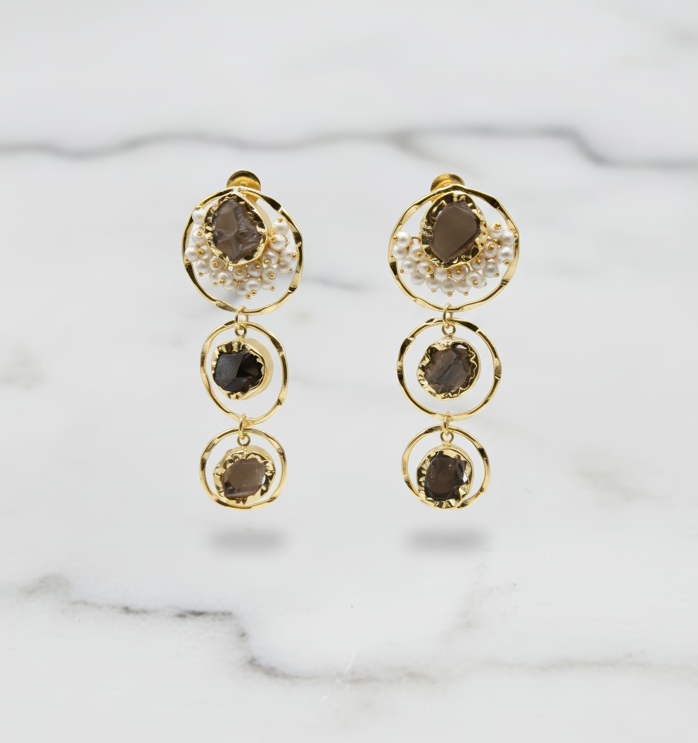 Triple Amethyst Earrings