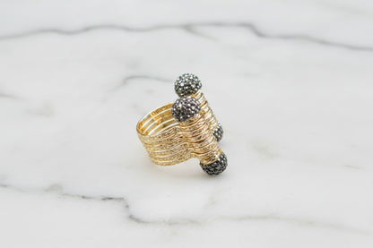 Textured Gold Cuff Ring