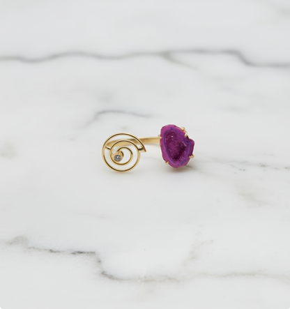Cosmic Purple Geode Ring