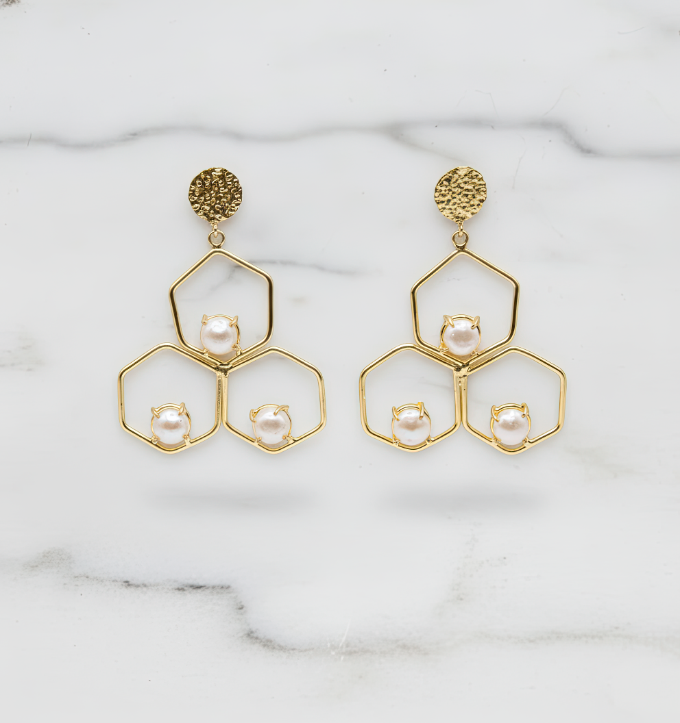 Octagon Mother of Pearl Earrings