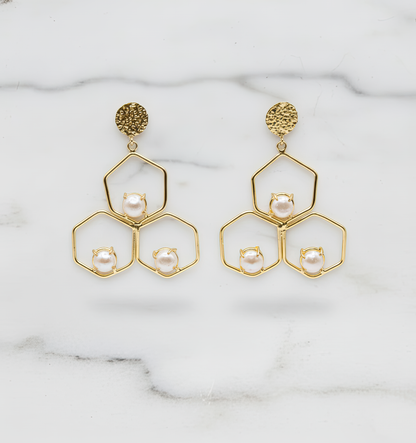 Octagon Mother of Pearl Earrings