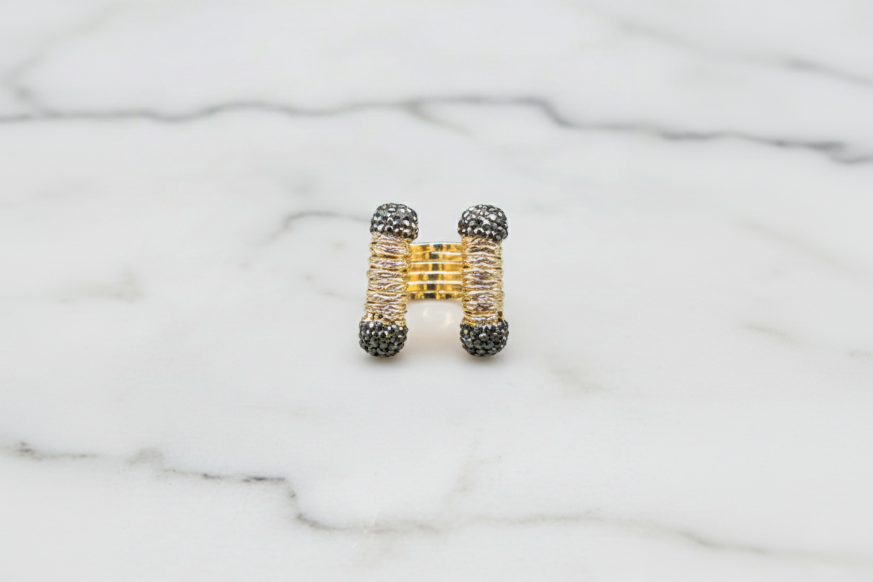 Textured Gold Cuff Ring