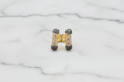 Textured Gold Cuff Ring