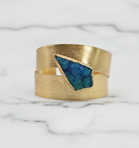 Blue Sugar Druzy Cuff Bracelet