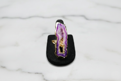 Mystic Purple Agate Geode Ring