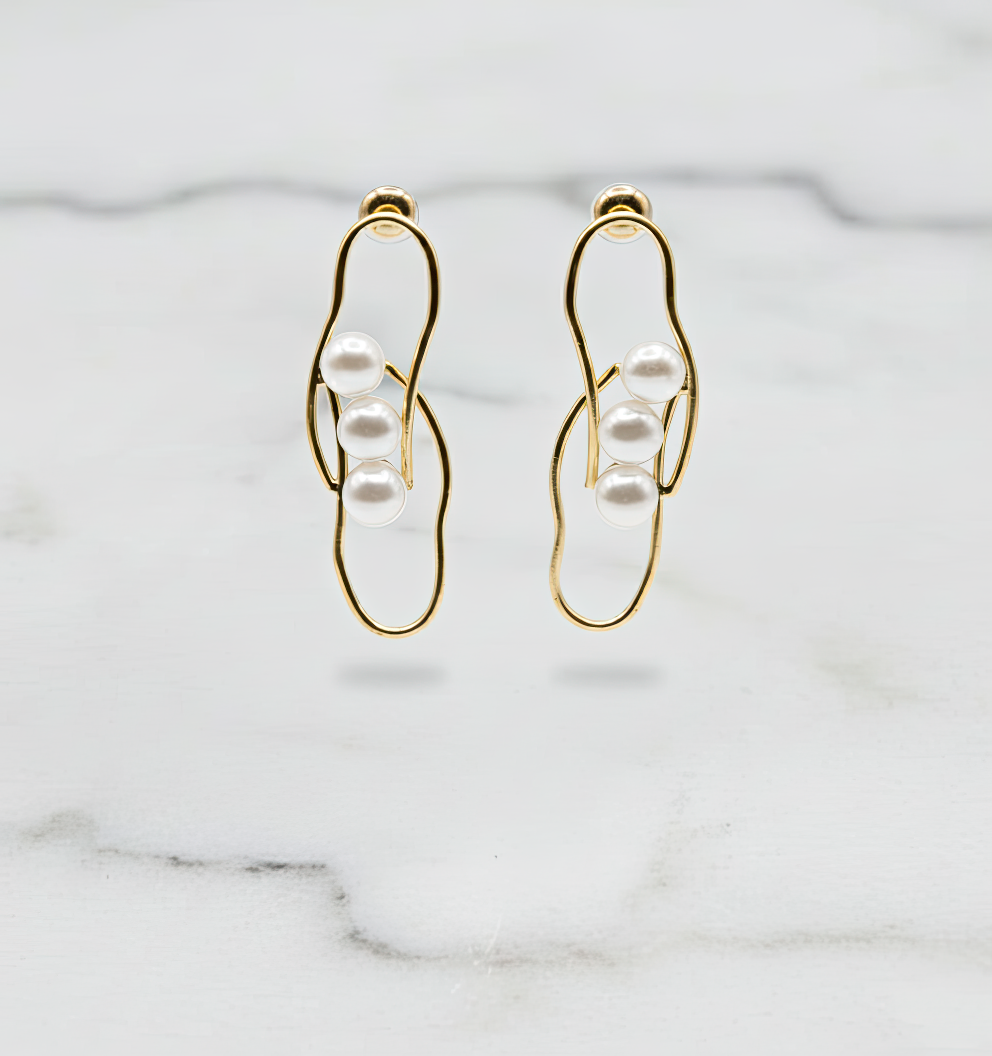 Modern Mother of Pearl Earrings