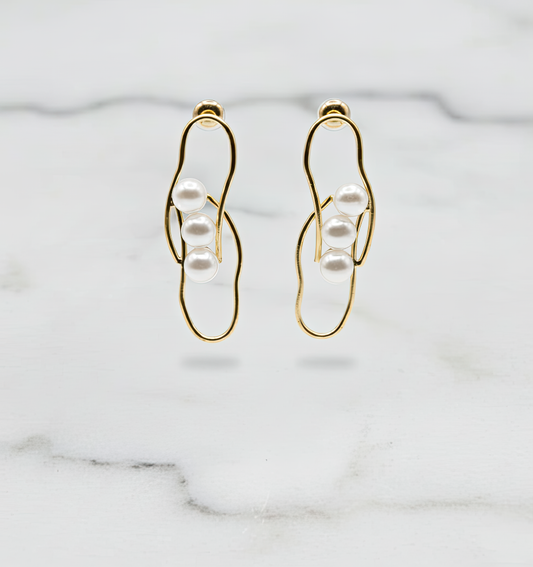 Modern Mother of Pearl Earrings
