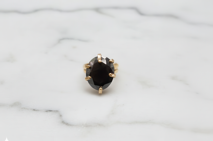 Golden Smoky Black Cat's Eye Ring