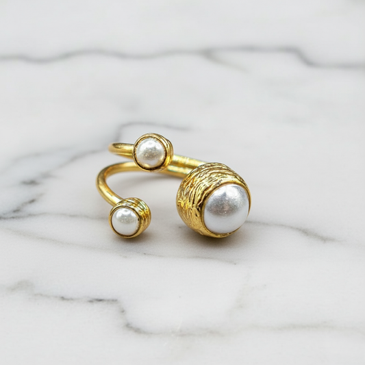 Freshwater Gold Plated Real Pearl Ring
